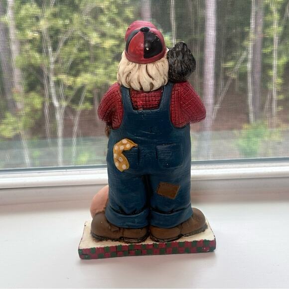 Vintage Midwest of Cannon Falls Santa Christmas Farmer Overalls Eggs Chicken Pig - Picture 4 of 9